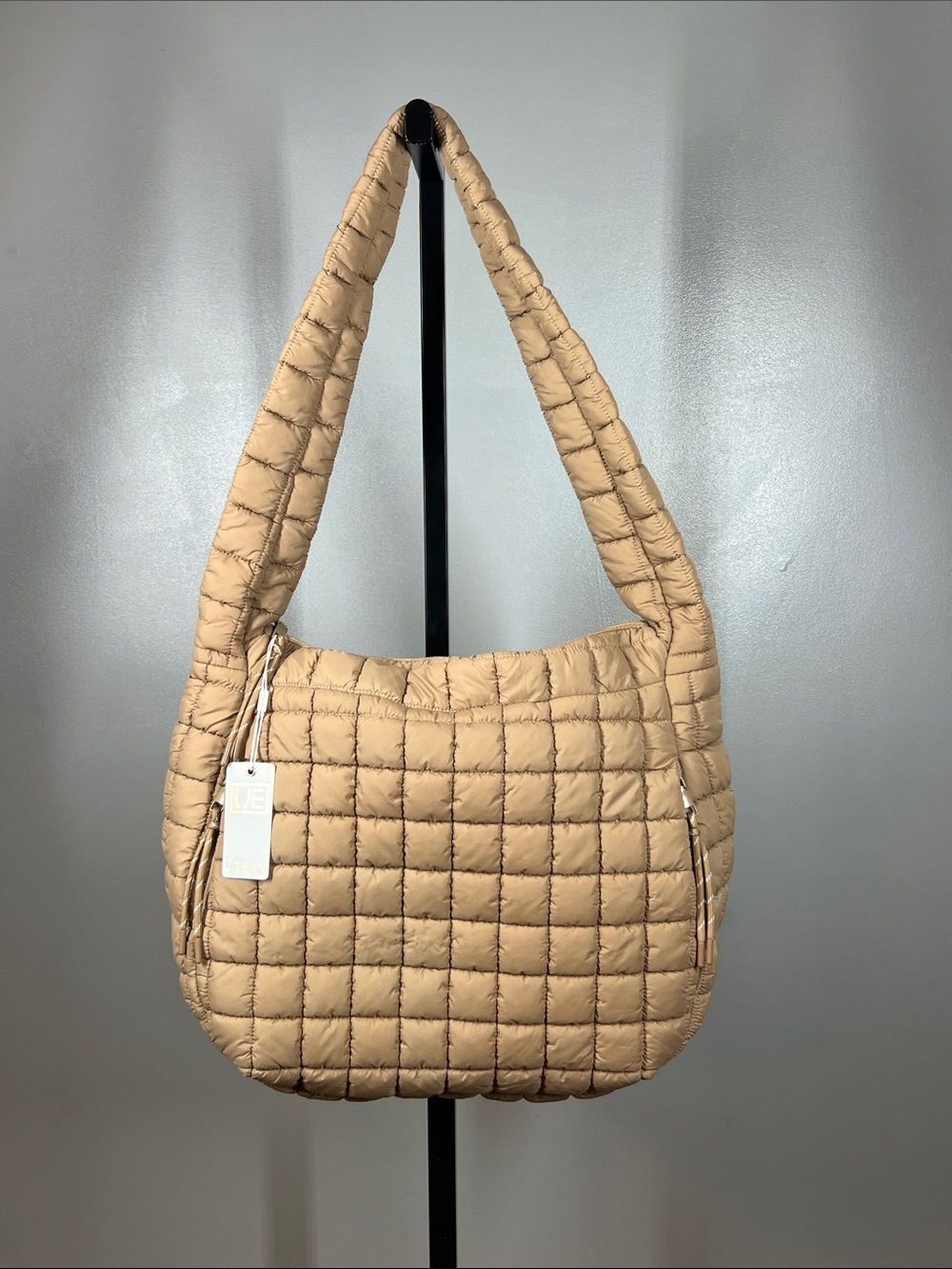 Urban Expressions Quilted Shoulder Bag in Beige